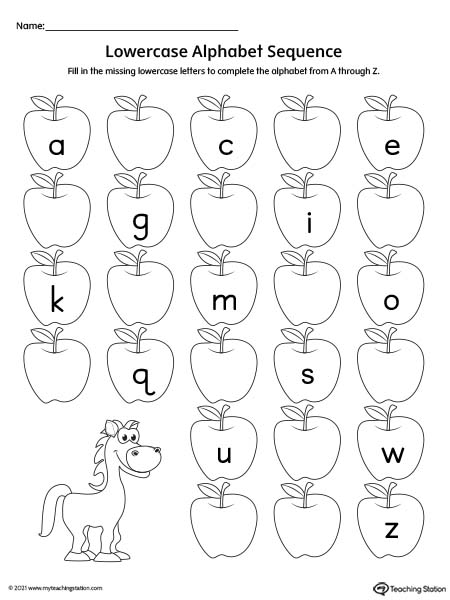 Lowercase Alphabet Sequence Printable PDF