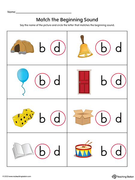 B-D Letter Identification Printable PDF Answer Key