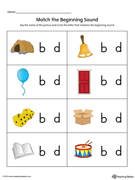 B-D Letter Identification Printable PDF