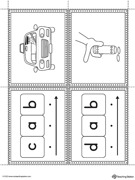 AB Word Family Image Flashcards Printable PDF