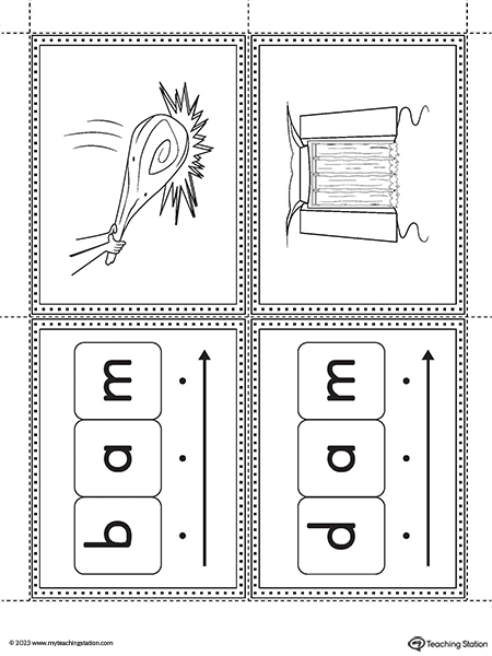 AM Word Family Image Flashcards Printable PDF