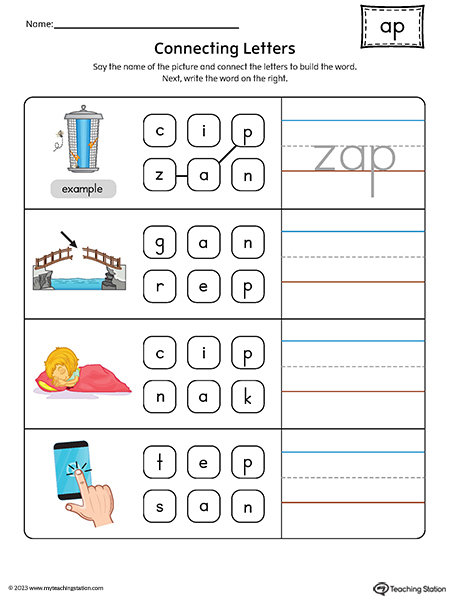 AP Word Family Build CVC Words Printable PDF