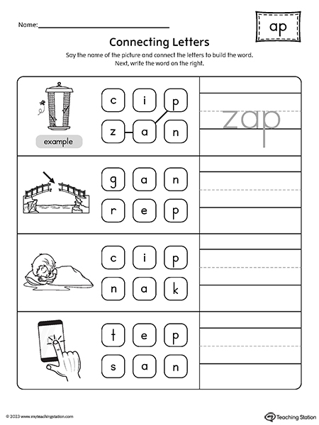 AP Word Family Build CVC Words Worksheet