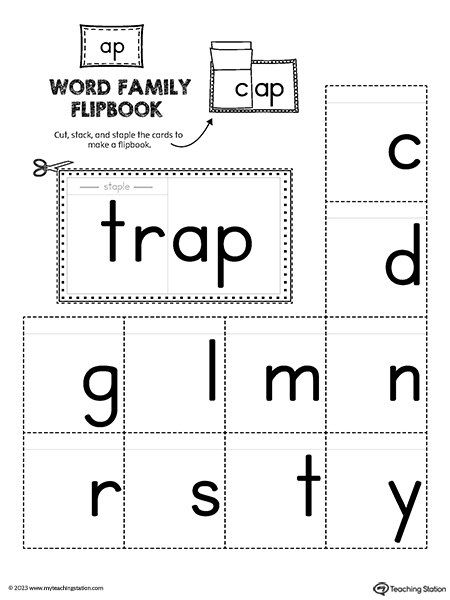 AP Word Family Flipbook Printable PDF
