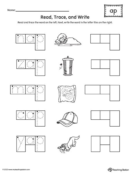 AP Word Family Read and Spell Worksheet