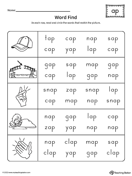 AP Word Family Word Find Worksheet