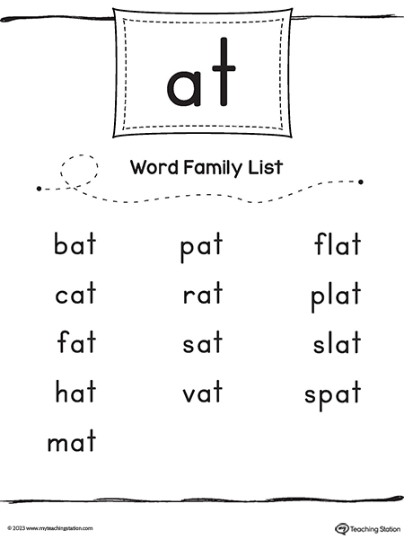 AT Word Family List