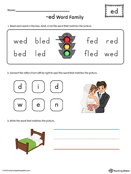 ED Word Family Printable PDF