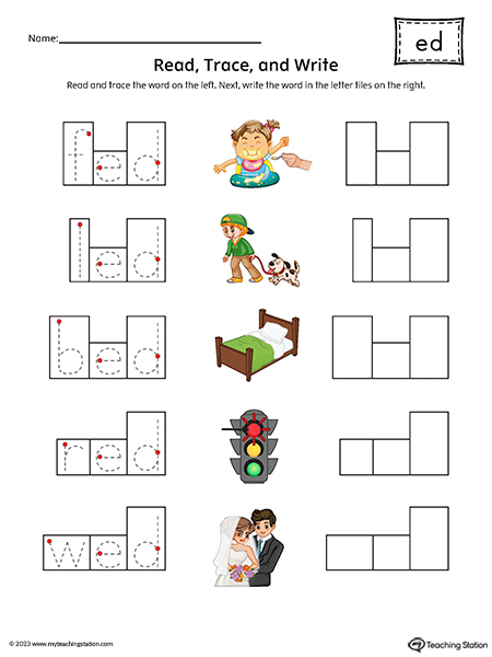 ED Word Family Read and Spell Printable PDF