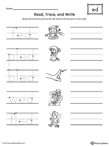 ED Word Family Read and Write Worksheet