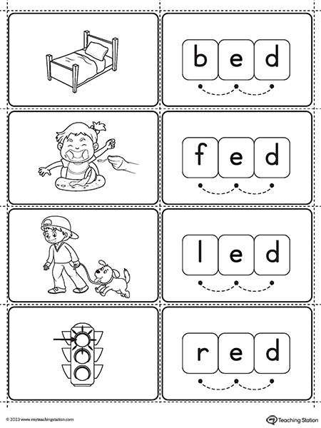 ED Word Family Small Picture Cards Printable PDF