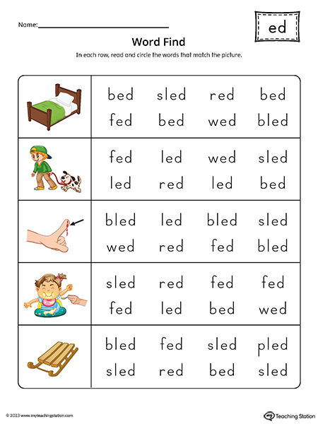 ED Word Family Word Find Printable PDF