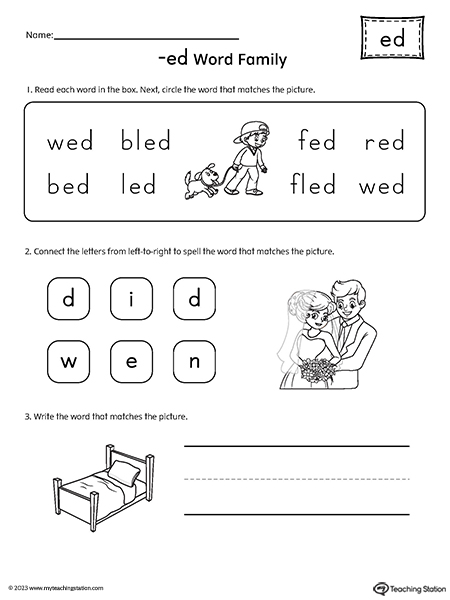 ED Word Family Worksheet