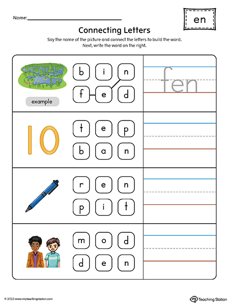 EN Word Family Build CVC Words Printable PDF