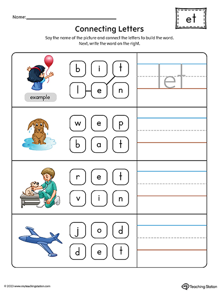 ET Word Family Build CVC Words Printable PDF