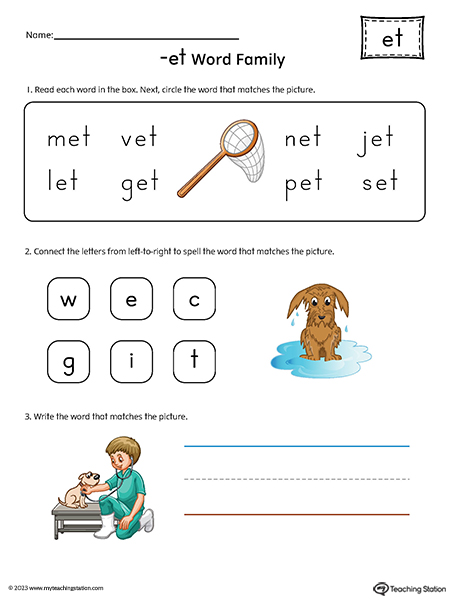 ET Word Family CVC Printable PDF