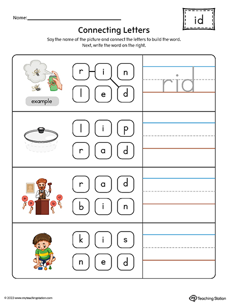 ID Word Family Build Words Printable PDF