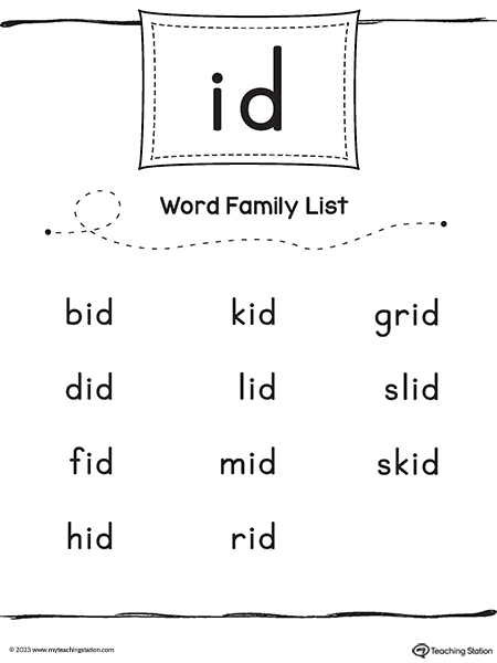 ID Word Family List