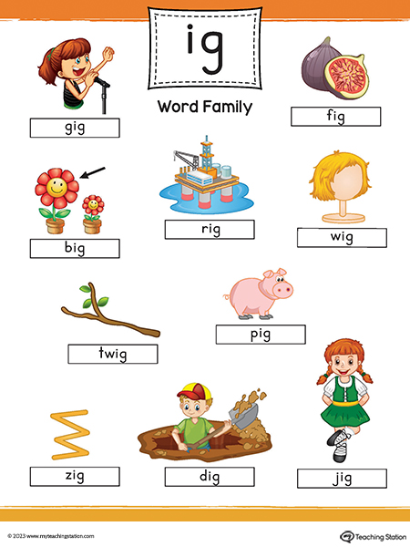 IG Word Family Image Poster Printable PDF