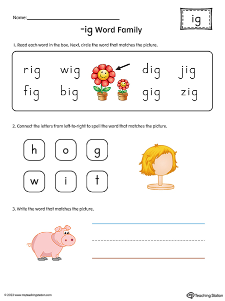 IG Word Family Printable PDF