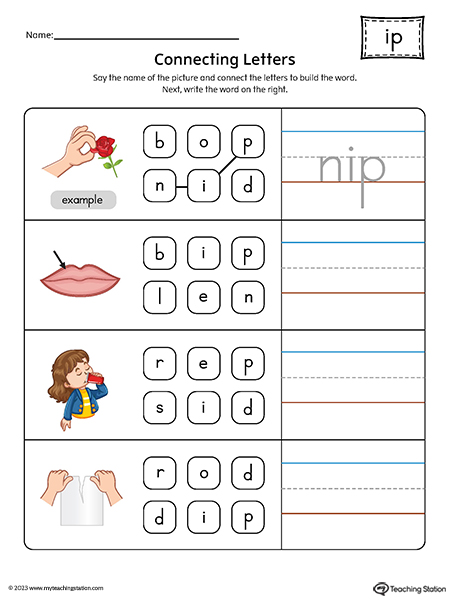 IP Word Family Build Words Printable PDF