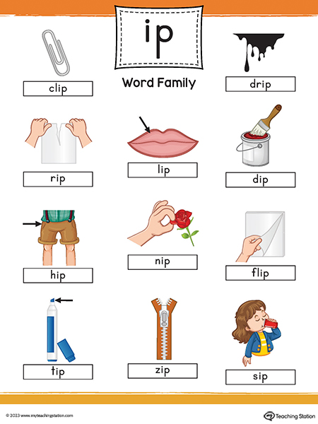 IP Word Family Image Poster Printable PDF