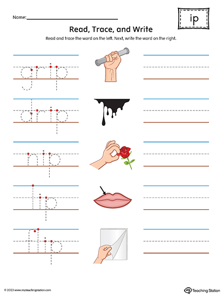 IP Word Family Read and Write Printable PDF