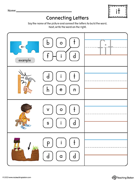 IT Word Family Build Words Printable PDF