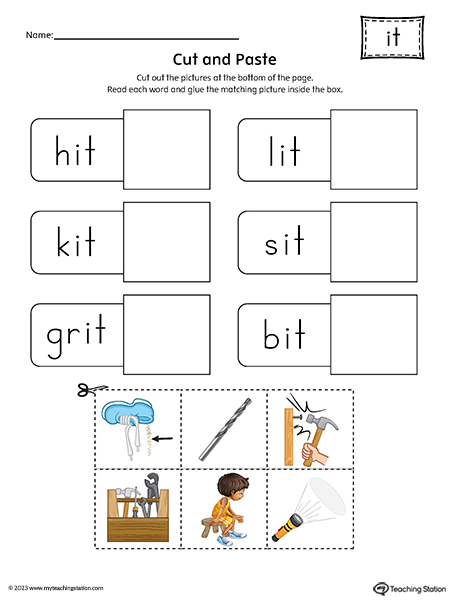 IT Word Family Cut-and-Paste Printable PDF