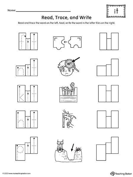 IT Word Family Read and Spell Worksheet