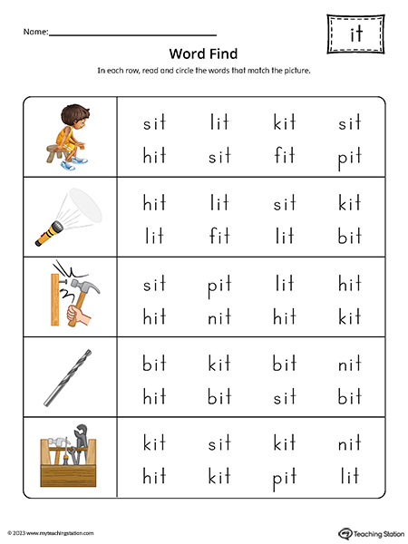 IT Word Family Word Find Printable PDF