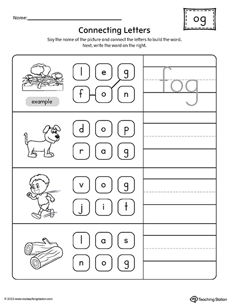 OG Word Family Build Words Worksheet