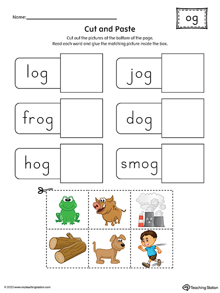 OG Word Family Cut-and-Paste Printable PDF