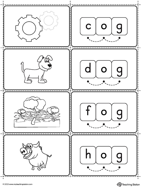 OG Word Family Small Picture Cards Printable PDF
