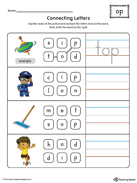 OP Word Family Build Words Printable PDF