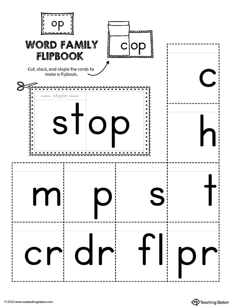 OP Word Family Flipbook Printable PDF