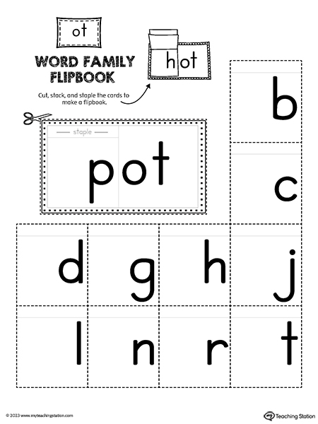 OT Word Family Flipbook CVC Printable PDF