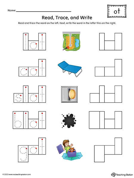 OT Word Family Read and Spell Printable PDF