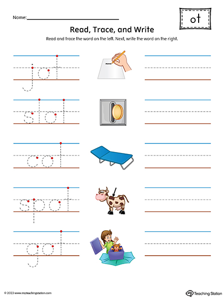 OT Word Family Read and Write Printable PDF