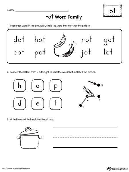 OT Word Family Worksheet