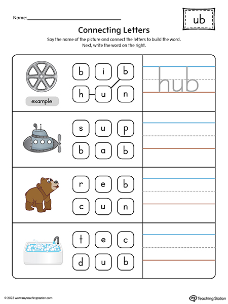 UB Word Family Build Words Printable PDF