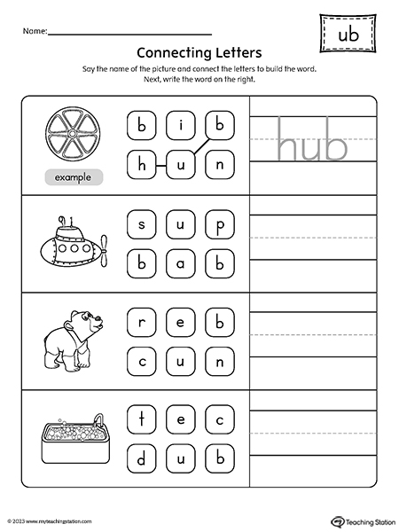 UB Word Family Build Words Worksheet