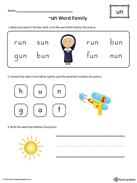 UN Word Family Printable PDF