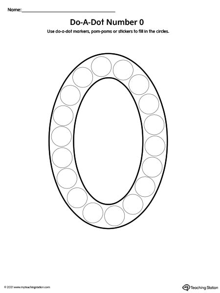 The Do-A-Dot Number 0 Printable is perfect for a hands-on activity to practice recognizing the number zero.