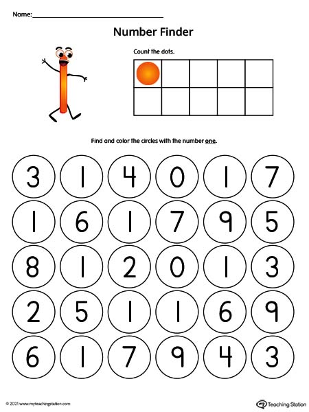 Use dot markers to find the numbers in this printable worksheet. Available in color.