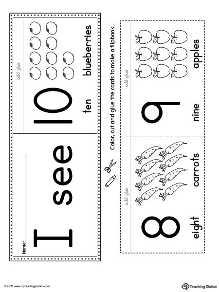 Numbers 0-10 Flipbook Printable