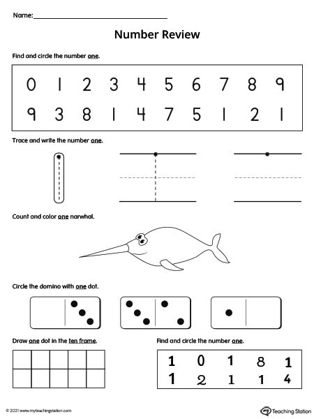 Number 1 Review Worksheet