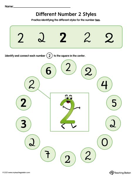 Number 2 Variations Worksheet (Color)