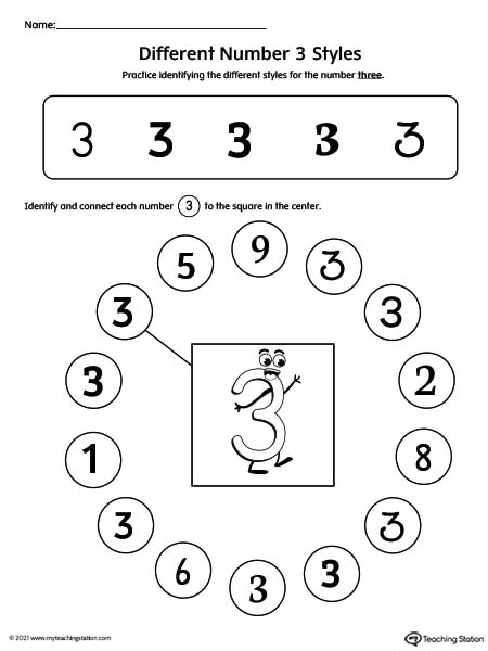 Number 3 Variations Worksheet