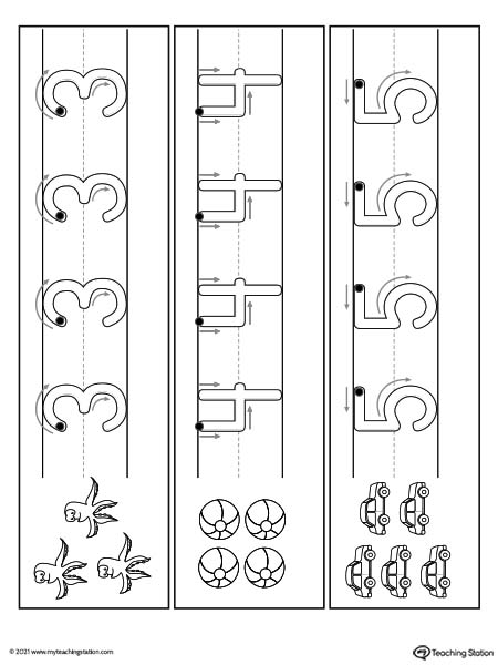 Number Formation Cards: 3-4-5